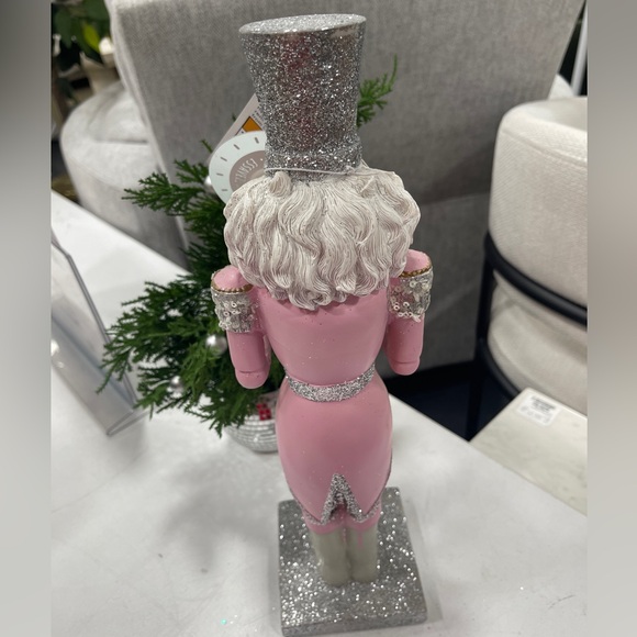 Pink Christmas Nutcracker w/Lightup Tree Glitter Christmas Figure NWT - Picture 5 of 7